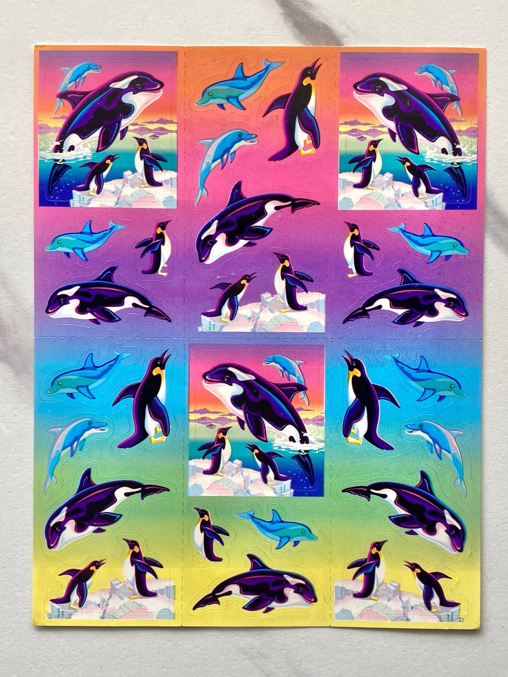 VTG Lisa Frank Max Splash complete sticker sheet